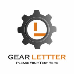 Letter l  gear logo design template illustration.