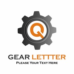 Letter q  gear logo design template illustration.