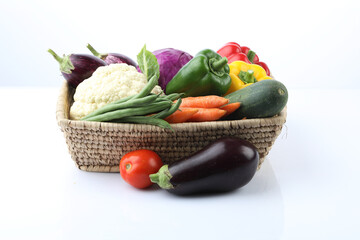 Vegetables in the basket organic vegetables Fresh Vegetables