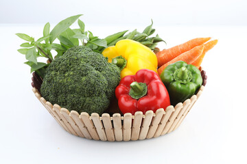 Vegetables in the basket organic vegetables Fresh Vegetables