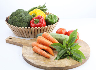Vegetables in the basket organic vegetables Fresh Vegetables