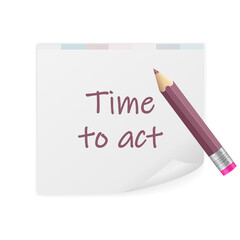 Notepad time to act text