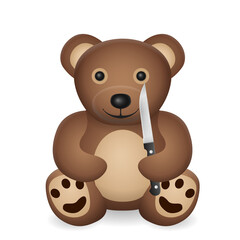 Teddy bear with knife