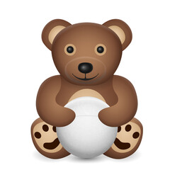 Teddy bear with lacrosse ball