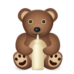 Teddy bear with mayonnaise bottle