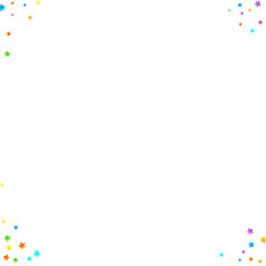 Rainbow Festive Confetti. Carnival Star Falling.