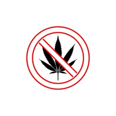 No Cannabis Marijuana sign icon isolated on white background