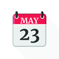 May 23 - Daily Calendar Icon in flat design style