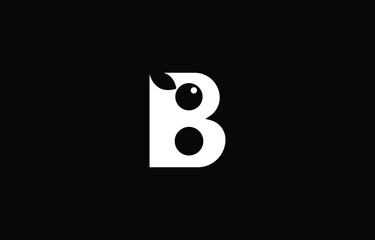 Abstract unique modern minimal alphabet letter icon Bunny B logo 