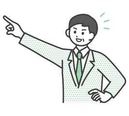 男性社員がひらめく表情のイラスト素材