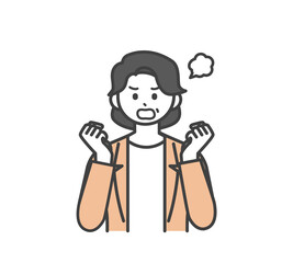 女性社員が怒っている表情のイラスト素材