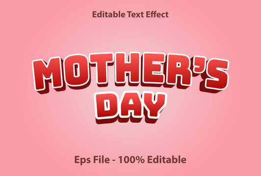 mother's day text effect editable with pink color.