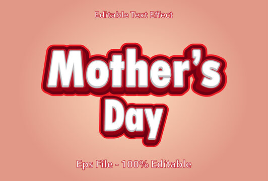 Mother's Day text effect can be edited in red.