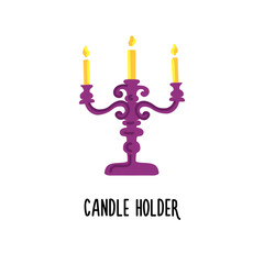 Candelabra candlestick with three candles
