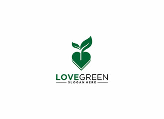 love green logo template vector, icon in white background