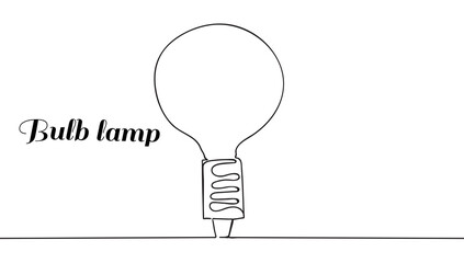Continuous one line drawing of electric light bulb