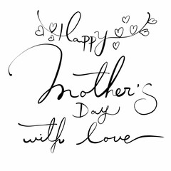 Happy Mother's Day hand lettering, brush ink calligraphy 3