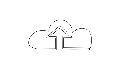 Single continuous line art digital devices connected via cloud