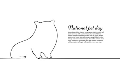 Continuous line drawing of cat for national pet day