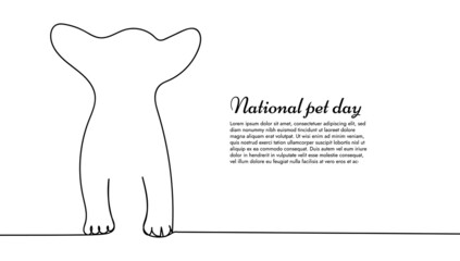 Continuous line drawing of cat for national pet day