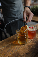 Hot and cold drinks cocktails