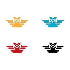 Obraz premium Owl logo template vector icon set