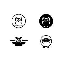 Owl logo template vector icon set