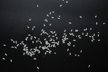 rice texture on black background