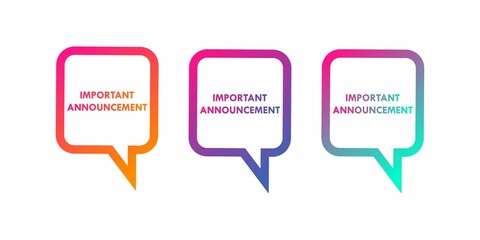 Important announcement lable for promotion product