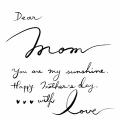 Happy Mother's Day hand lettering, brush ink calligraphy,
Vector illustration 9