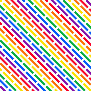 Diagonal rainbow colors lines background vector banner template. LBGT people pride symbol illustraion.