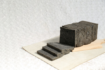 Black toast bread, black toasted on bread slice