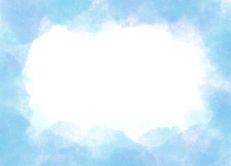 背景に使える水彩風の手描き素材_ブルー