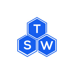 TSW letter logo design on black background. TSW  creative initials letter logo concept. TSW letter design.