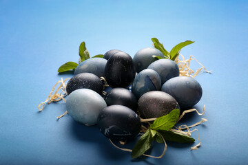 Decorated Easter eggs with place for text