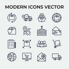 Delivery and shipping set icon symbol template for graphic and web design collection logo vector illustration