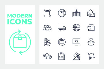 Delivery and shipping set icon symbol template for graphic and web design collection logo vector illustration