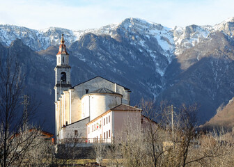 Fototapeta premium Church of Laghi Town th small city in the Italy
