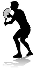 Tennis Silhouette Sport Player Man