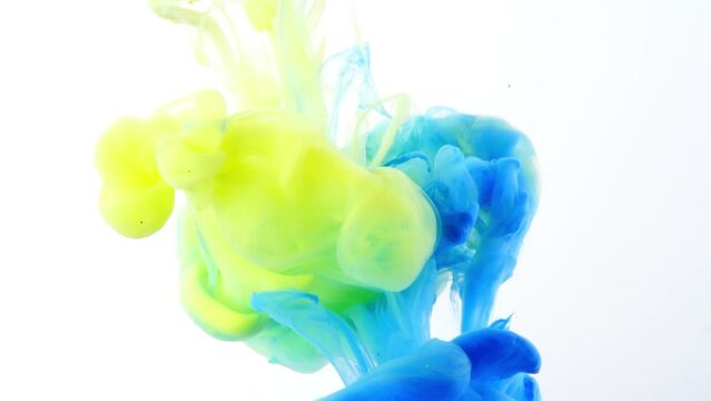 水中に広がるカラフルな絵具