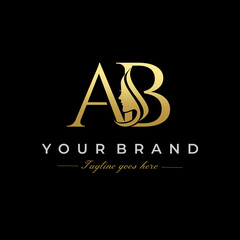Initial Letter AB Beauty Face Logo Design Vector