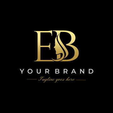Initial Letter EB Beauty Face Logo Design Vector