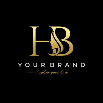 Initial Letter HB Beauty Face Logo Design Vector