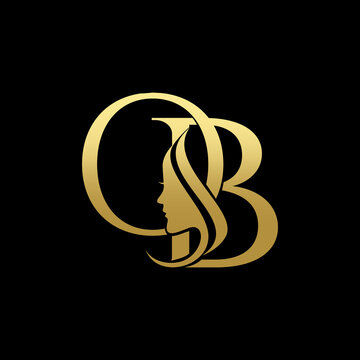 Initial Letter OB Beauty Face Logo Design Vector