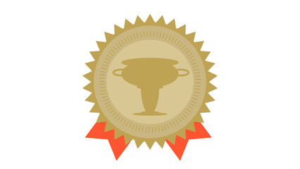 優勝カップシール赤いリボン付き