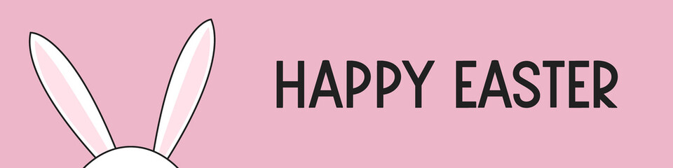 Concept of an Easter banner with funny bunny. Vector