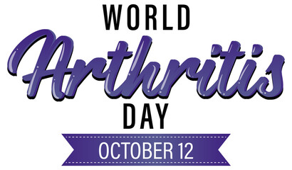 World arthritis day word banner design