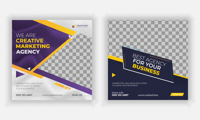 modern simple creative social media post for marketing agency.