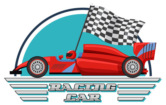 Racing car typography design