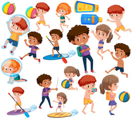 Collection of many kids doing different activities